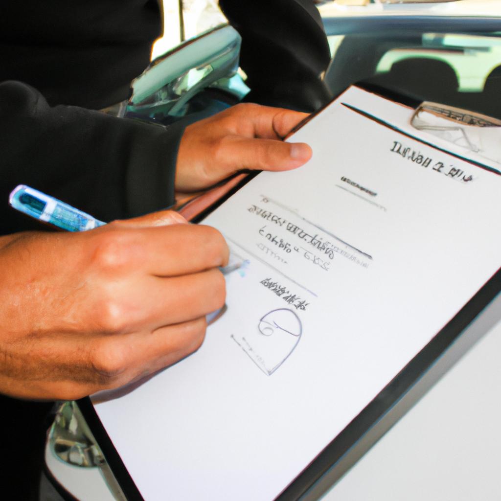 Person signing electric vehicle lease